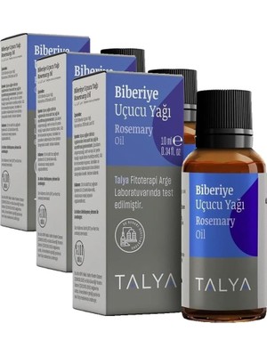 %100 Saf Biberiye Uçucu Yağı 10ML - Daha Canlı Cilt Görünümü - Saç Bakımı - Difüzör Için Aromaterapi Yağı (3 Paketi)