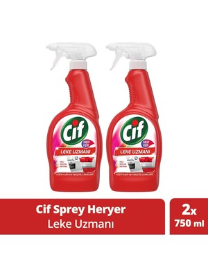 Her Yer Leke Uzmanı Halı Koltuk Mutfak Temizleyici Sprey, 750 ml x 2