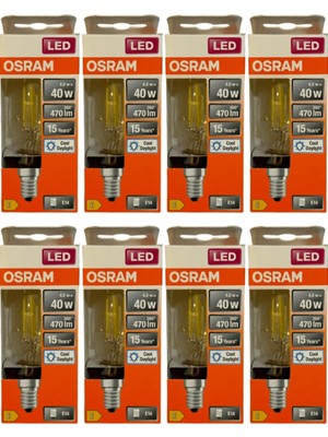 LED Ampul, 4W (40W), 6500K Beyaz Işık, E14 Duy, Eski Tip Görünüm, 8 Adet