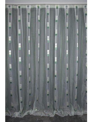 Organze 2200 Krem Renk 5_3 Hazır Dikilmiş Pileli Fon Perde 300 * 260 cm