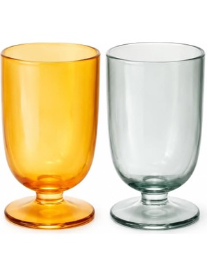 Bohemia Kristal El Boyama Renkli Cam Kadeh Seti, 9,5cm ve 10,5cm, 2 Adet, Turuncu ve Yeşil
