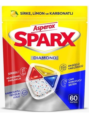 Sparx Bulaşık Makinesi Tableti, 60 Kapsül, Limon ve Karbonatı