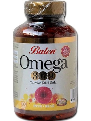 Omega 3-6-9 Yag Asitleri 100 Yumusak Kapsül