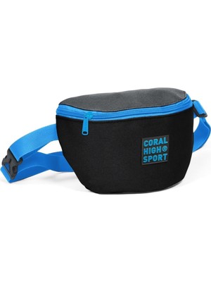 Sport Siyah-Mavi Iki Bölmeli Bel Çantası