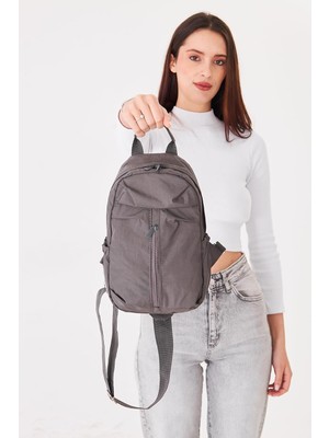 Su Itici Kumaş Çapraz Askılı Omuz ve Bel Çantası, Unisex, Günlük Kullanım Için Hafif ve Kullanışlı Çanta (Gri)