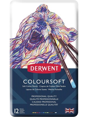 Coloursoft Serisi Kuru Kalem Seti - 12 Renk Metal Kutulu