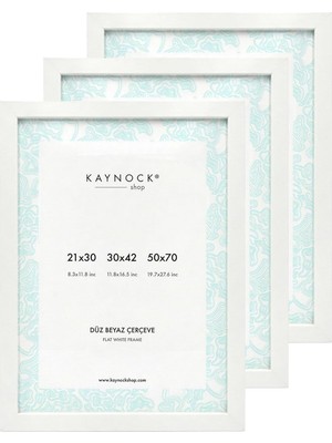 Düz Beyaz Çerçeve - 3'lü Set, 30X42