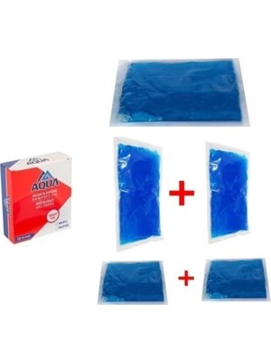 Cold Pack Sıcak Soğuk Termo Jel Kompres Seti, 27X35 cm + 2X13X27 cm + 2X13X13 Cm, Mavi