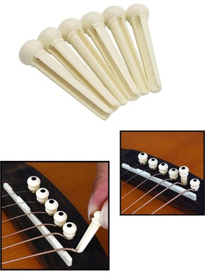 Midex SN-10WH Akustik Gitar Köprü Pimi 6 Adet (Beyaz)