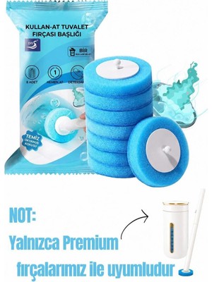 (1 Paket) Premium Hijyenik Tuvalet Temizleme Süngeri / 8 Adet (Deniz Estinisi) Deterjanlı Tek Kullanımlık Tuvalet Temizleme Süngeri