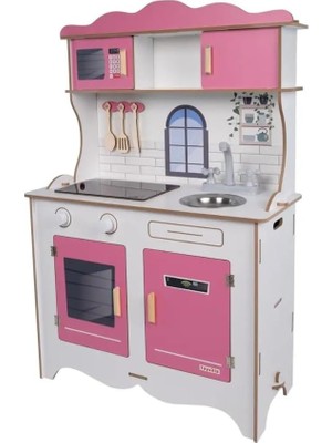 Pembe Ahşap Çocuk Mutfak Seti | Eğlenceli ve Eğitici Oyun Deneyimi