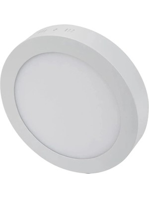 CT-5233 18W Panel LED Armatür Beyaz Yuvarlak Sıva Üstü Metal Kasa Beyaz Işık 6400K