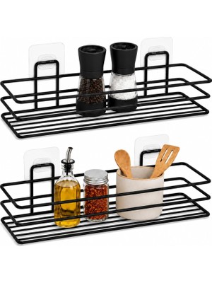 Yapışkanlı Metal Raf Ikili Set, 2'li Yapışkan Duvar Rafı