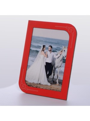 Ahşap Kırmızı Renk Resim Çerçeve 10X15