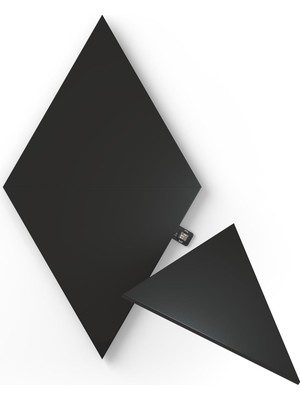 Shapes Ultra Siyah Üçgen Genişletme Paketi, 3 Adet Ek Üçgen LED Panel – Akıllı Modüler Rgbw Iç Mekan Duvar Aydınlatması (16 Milyon Renk), Müzik Senkro