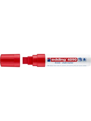 Edding 4090 Tebeşir Kalemi - Kırmızı - 1 Tebeşir Kalemi - 4-15 mm Kesik Ucu