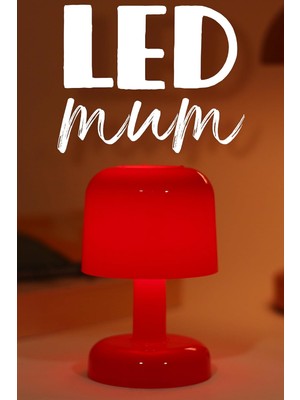 LED Mum Iskandinav Tip Pil Dahil Dumansız Alev Ledli Yapay Dekoratif Mum Dekor Işığı PT427 (Kırmızı)