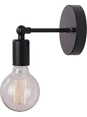 Mylights Retro Mafsalı Mat Siyah Duvar Lambası Aplik Hareketli Aplik