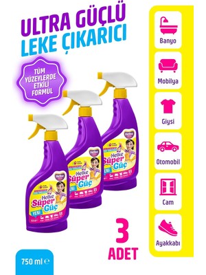 Süper Güç Etkili Leke Çıkarıcı Sprey, 750 Ml, 3'lü Set