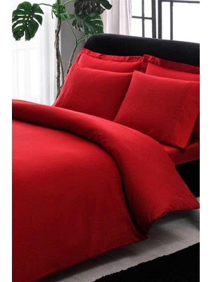 Taç 60117197 Premium Basic King Size Pamuk Saten Nevresim Takımı KIRMIZI,240 x 220 Kırmızı