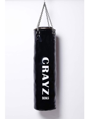 120 cm x 30 cm Içi Dolu Boks Kum Torbası + Tavan Askı Aparatı (Siyah)
