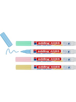4085 Tebeşir Kalemi - Sarı, Yeşil, Pembe, Mavi (Pastel) - 4 Tebeşir Kalemi - Yuvarlak Uçlu 1-2 mm