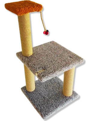 Iki Katlı Yavru Gri Kedi Tırmalama Tahtası