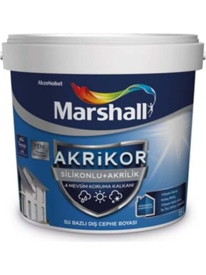 Akrikor Silikonlu + Akrilik Dış Cephe Boyası, T3 Renk, 7,5l, Su Itici, Mat Boya
