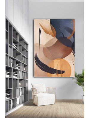 Soyut Oil Painting Yağlı Boya Görünümlü Dev Kanvas Duvar Tablosu Canvas Printing (90X130CM)