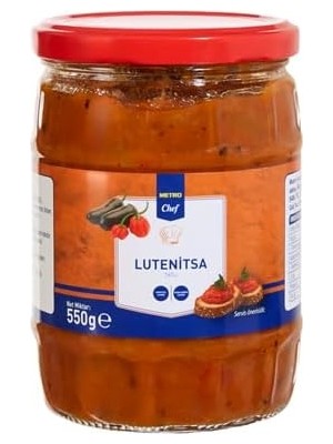 Metro Chef Lutenitsa Közlenmiş Kırmızı Biber ve Patlıcan Sosu 550G