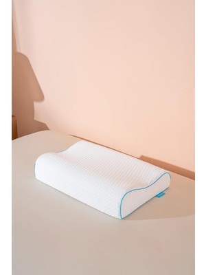 Boyun Destekli Ortopedik Visco Yastık Çift Boyun Destekli 60X40X12/10 cm