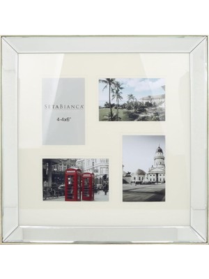 Kenarları Aynalı Çoklu Kare Dekoratif Çerçeve 10X15 cm