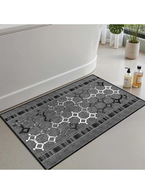 2'li Set Banyo Paspası, Yumuşak Banyo Halısı, Kaymaz Dot Tabanlı, Su Emici, Makinede Yıkanabilir - 40X60-50 x 80 cm