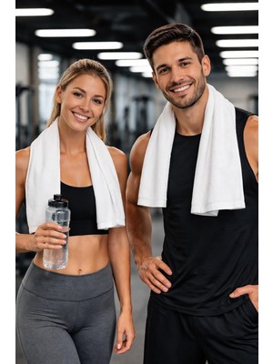 Laralisa COLLECTION%100 Pamuk 30X110 cm Spor Havlusu Beyaz 30 x 110