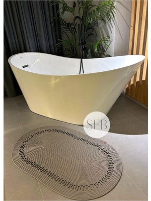 Jüt, Banyo Paspası, Mutfak, Yolluk Halı Kilim, Jüt Kilim, Bohem Paspas, Iskandinav Halı, Hediyelik, 60 x 120 Gri