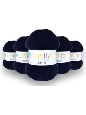 Happy Trend Yarn Krıstal Lif Ipi Amigurumi Punch, El Örgü Ipi, 5'li Paket, Taka Yarn (9779-LACIVERT)