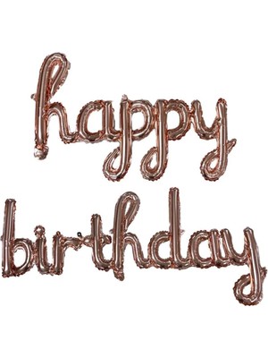 Happy Trend Birthday Folyo Balon (Rose Gold Elyazılı)