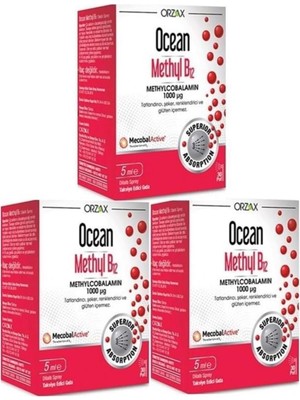 Methyl B12 1000 Mcg Methylcobalamin Sprey 5 Ml, 3 Adet