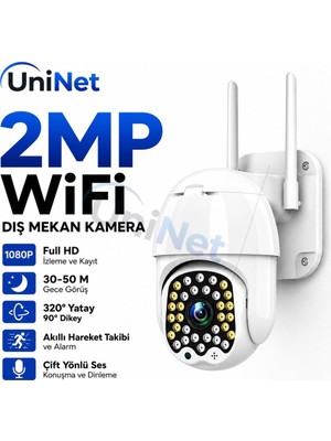 Dış Mekan Wifi Ptz Güvenlik Kamerası 360 Derece Dönebilen