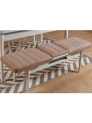 Vina Bench Beyaz Taş Rengi