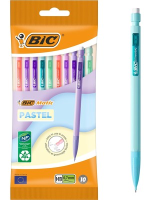 Matic Pastel 0.7 Uçlu Versatil Kalem 10'lu Poşet, 5 Farklı Pastel Renk, 3 Adet 0.7 Hb Uç Ile, Kolayca Silinir
