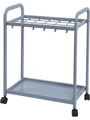 Giriş Için Büyük Kapasiteli Metal Şemsiye Standı, Kaymaz Ayaklı ve Tekerlekli Sağlam Metal Çerçeve, Ticari Kullanım, Boyut: 53,5 x 28 x 70 cm