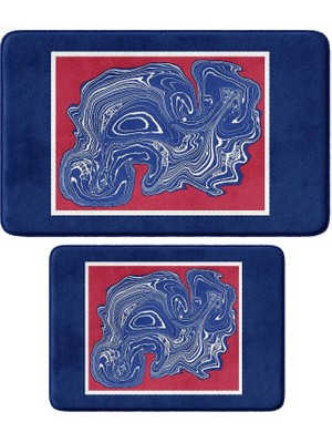 Sevimli Tasarımlı Mikrofiber 2'li Takım Banyo Paspası, Kaymaz Taban, Makinede Yıkanabilir (40X60_50X80)