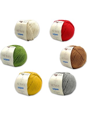 Sensy Premium Orijeans Soft 6 Adet 50GR Baby Soft Cotton Amigurumi ve Punch Ipi