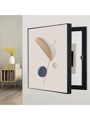 Elektrikli Duvar Çerçevesi Kapağı - Anahtarlar ve Sigortalar Için Zarif Gizli Dolap, Modern Dekoratif Sayaç Kutusu, 50 x 60 Cm, Yeşil, Ev ve Ofis Için