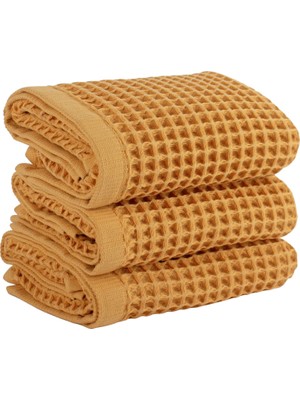 Happy Trend 3-Adet Waffle El Havlusu Seti, Büyük 40X80 cm