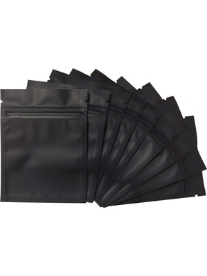 100'LÜ Paket Yeniden Kapatılabilir Mylar Torbalar Koku Geçirmez Torbalar Folyo Torba Çanta Mat Siyah 7,5 x 10 Cm/3 x 4 Inç
