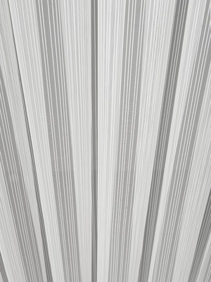 Modern Çizgili Tül Perde, 400 x 250 Cm, Pileli, Beyaz, 400G x 250U cm (1 Panel)