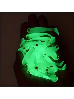 Hype Store 20 Adet Fosforlu Silikon Balık Yemi 5cm – Gece Parlayan Glow Yapay Yem (Soft Lure)