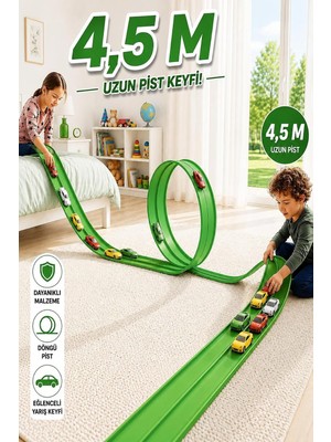 Oyuncak Go Track Esnek Yarış Pisti Kıvrılabilen Aksiyon Pisti 4.5 mt Flex Track Oyun Pisti